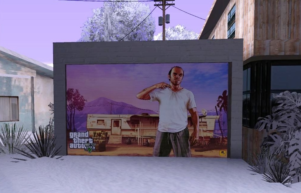 Дверь гаража текстура GTA V Тревор для GTA San Andreas